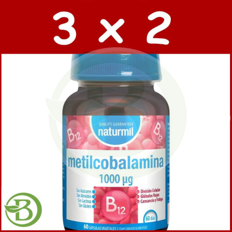 Pack 3x2 Metilcobalamina 60 Cápsulas Naturmil