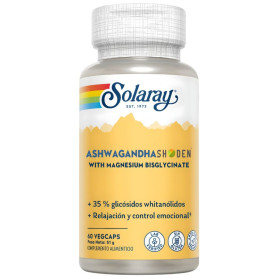 Ashwagandha Shoden com Magnésio 60 Cápsulas Vegetais Solaray