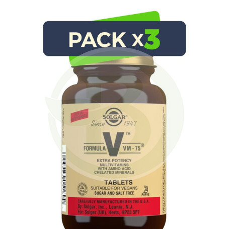 Pack 3x Fórmula VM-75 60 Tabletas Solgar