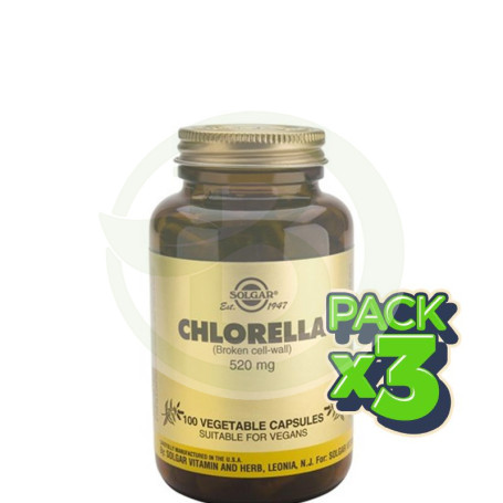 Pack 3x Clorella 100 Cápsulas Solgar