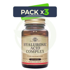 Pack 3x Ácido Hialurónico 120Mg. 30 Tabletas Solgar