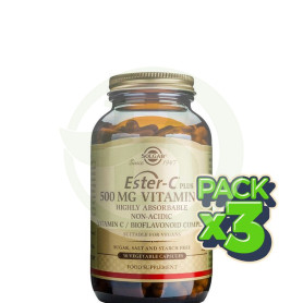 Pack 3x Ester-C Plus 500Mg. 50 Cápsulas Solgar
