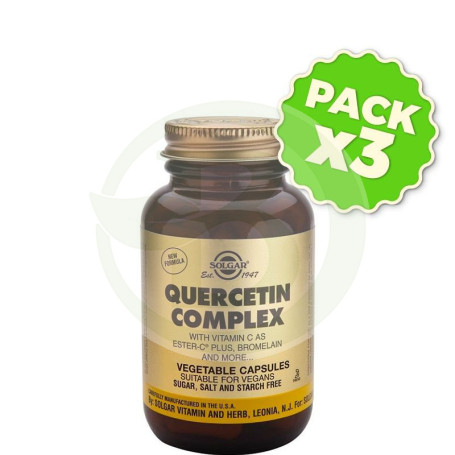 Pack 3x Quercitina Complex 100 Cápsulas Solgar