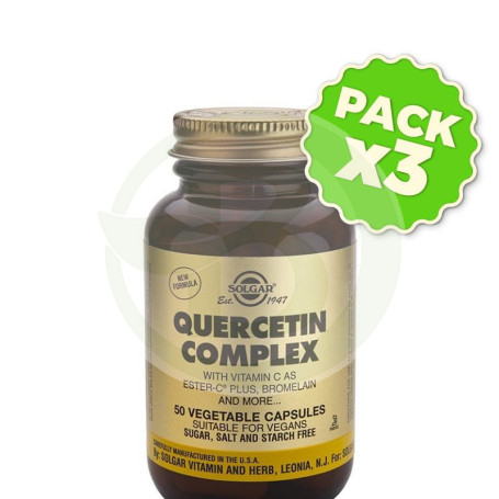Pack 3x Quercitina Complex 50 Cápsulas Solgar