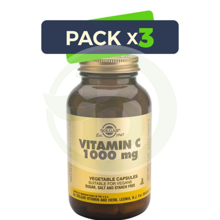Pack 3x Vitamina C 1.000Mg. 250 Cápsulas Solgar