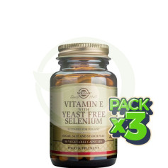 Pack 3x Vitamina E con Selenio Sin Levadura 50 Cápsulas Solgar