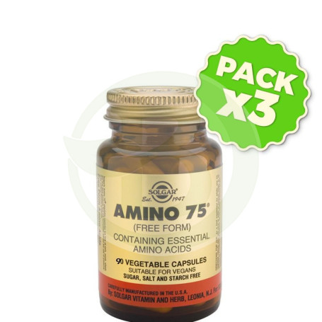 Pack 3x Amino 75 90 Cápsulas Solgar