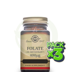 Pack 3x Folato (Metapholin) 50 Cápsulas Solgar