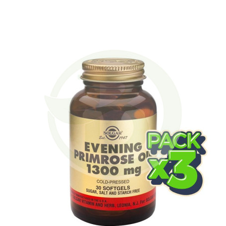 Pack 3x Aceite de Prímula Rosa 1.300Mg. Cápsulas Solgar
