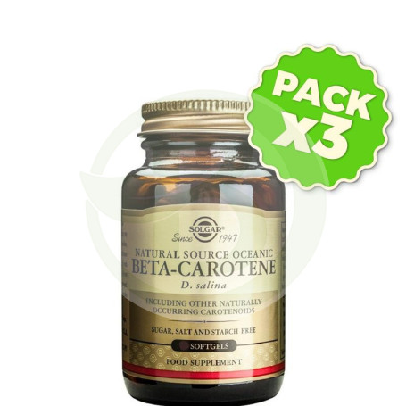 Pack 3x Beta Caroteno 180 Cápsulas Solgar
