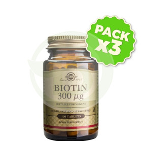 Pack 3x Biotina 100 Cápsulas Solgar