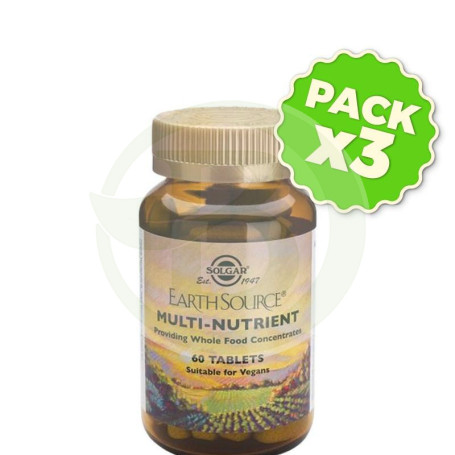 Pack 3x Earth Source 60 Cápsulas Solgar