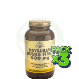 Pack 3x Fibra Cáscara de Psyllium 200 Cápsulas Solgar