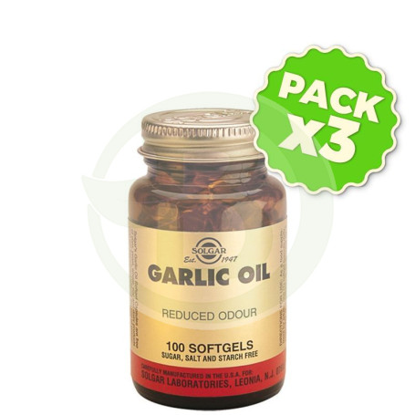 Pack 3x Aceite de Ajo 100 Perlas Solgar