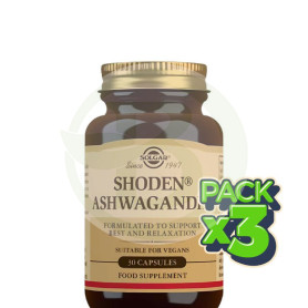 Pack 3x Shoden Ashwagandha 30 Capsulas Solgar