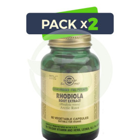 Pack 2x Rodiola Extracto 60 Cápsulas Solgar