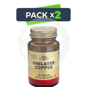 Pack 2x Cobre Quelado 100 Cápsulas Solgar