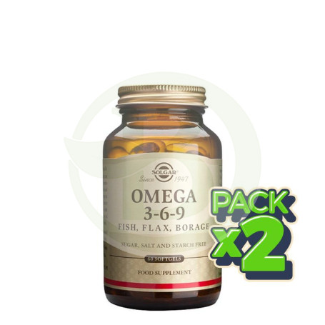 Pack 2x Omega 3-6-9 60 Cápsulas Blandas Solgar
