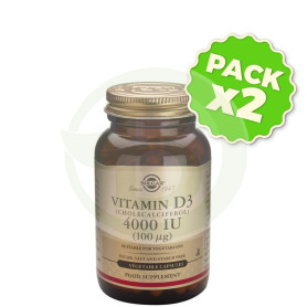 Pack 2x Vitamina D3 4000Ui 60 Capsulas Solgar