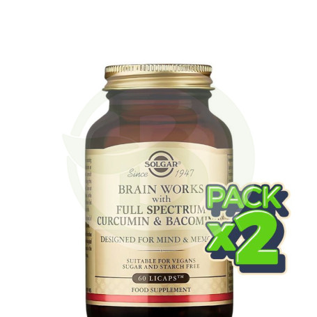 Pack 2x Brain Works 60 Cápsulas Vegetales Solgar