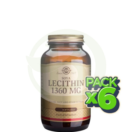 Pack 6x Lecitina de Soja 100 Cápsulas Solgar