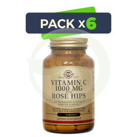 Pack 6x Rose Hips C 1.000Mg. 250 Cápsulas Solgar