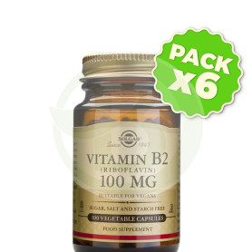 Pack 6x Vitamina B2 100 Cápsulas Solgar
