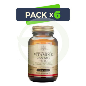 Pack 6x Vitamina E 400UI (268Mg.) 100 Cápsulas Solgar