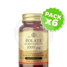 Pack 6x Folato 1000Mcg 60 Comprimidos Solgar