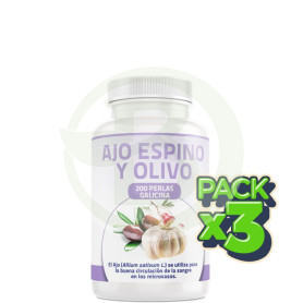 Pack 3x Ajo, Espino Blanco y Olivo 200 Perlas Bequisa
