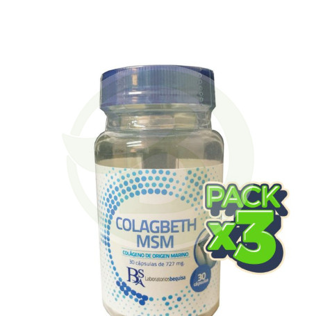 Pack 3x Colagbeth Msm 60 Cápsulas Bequisa
