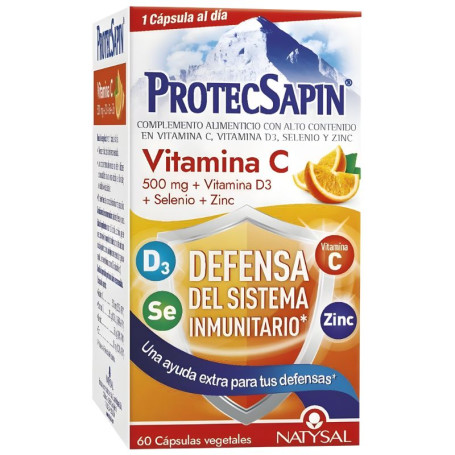 Protecsapin Vitamina C + D3 + Selénio + Zinco 60 Cápsulas Natysal