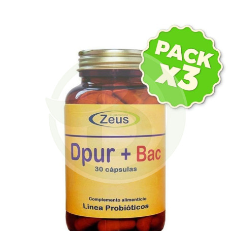 Pack 3x DPUR+BAC 30 Cápsulas Zeus