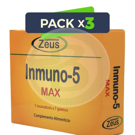 Pack 3x Inmuno-5 Max 7 Sobres Zeus