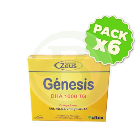 Pack 6x Génesis Omega 3 DHA 1000Mg 30 Cápsulas Zeus
