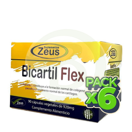 Pack 6x Bicartil Flex 90 Cápsulas Vegetales Zeus