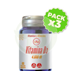 Pack 3x Vitamina D3 4000 Ui 60 Cápsulas Vegetais Ynsadiet