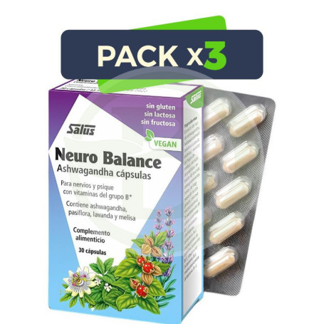 Pack 3x Neuro Balance 30 Cápsulas Salus
