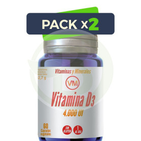 Pack 2x Vitamina D3 4000 Ui 60 Capsulas Vegetales Ynsadiet