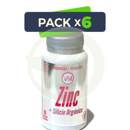 Pack 6x Zinc + Silicio Orgánico 60 Cápsulas Vegetales Ynsadiet