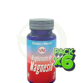 Pack 6x Bisglicinato De Magnesio 90 Capsulas Vegetales Ynsadiet