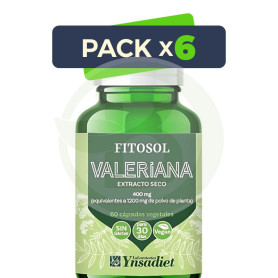 Pack 6x Fitosol Valeriana 60 Cápsulas Ynsadiet