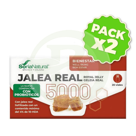 Pack 2x Jalea Real 5000 con Probióticos 20 Viales Soria Natural