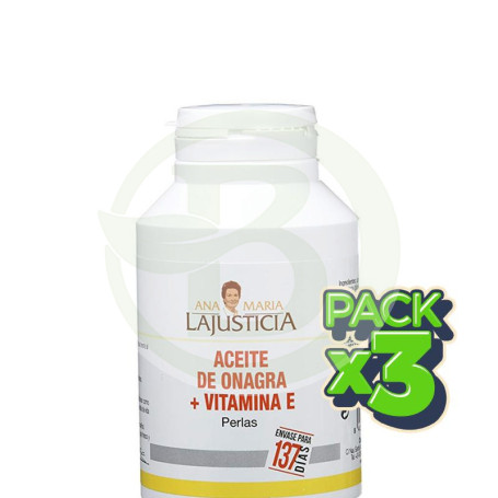 Pack 3x Aceite De Onagra + Vit.E 275 Perlas Ana M. Lajusticia