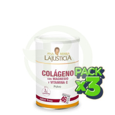 Pack 3x Colagénio com Magnésio Morango 350Gr. Ana M. Lajusticia