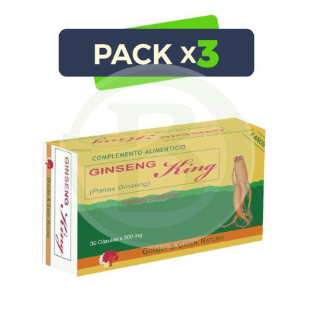 Pack 3x Ginseng King Golden Green 30 Cápsulas