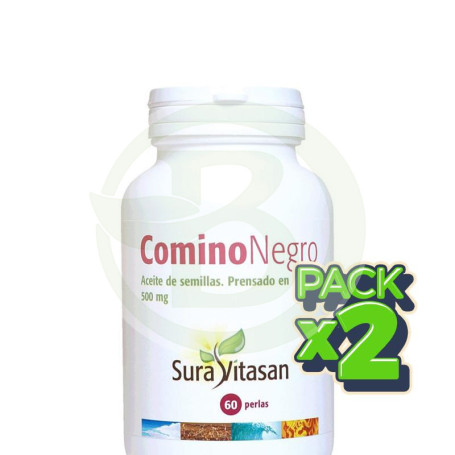 Pack 2x Comino Negro 60 Perlas Sura Vitasan
