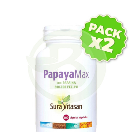 Pack 2x Papaya Plus 100 Cápsulas Sura Vitasan