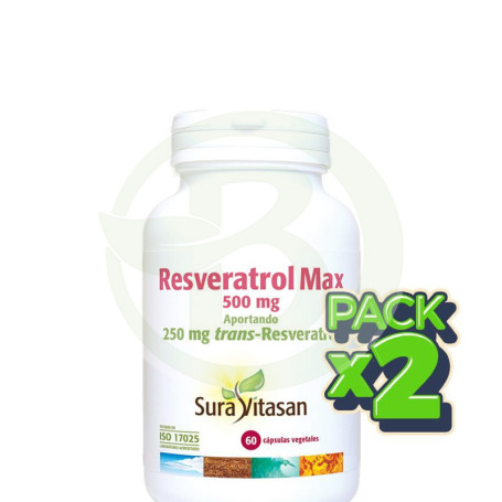 Pack 2x Resveratrol Max 60 Cápsulas Sura Vitasan