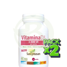 Pack 2x Vitamina D3 2.500Ui 120 Pérolas Sura Vitasan